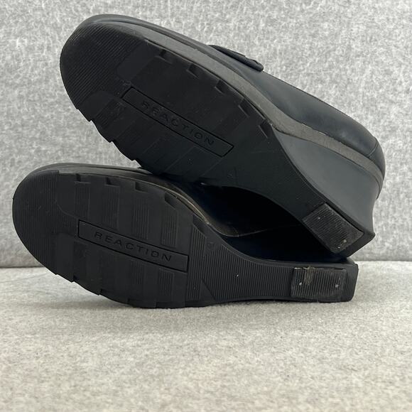 Kenneth Cole Bird Cede Leather Wedge Heel Loafer-Preppy-Y2K - Black- Women 9 - Picture 9 of 12